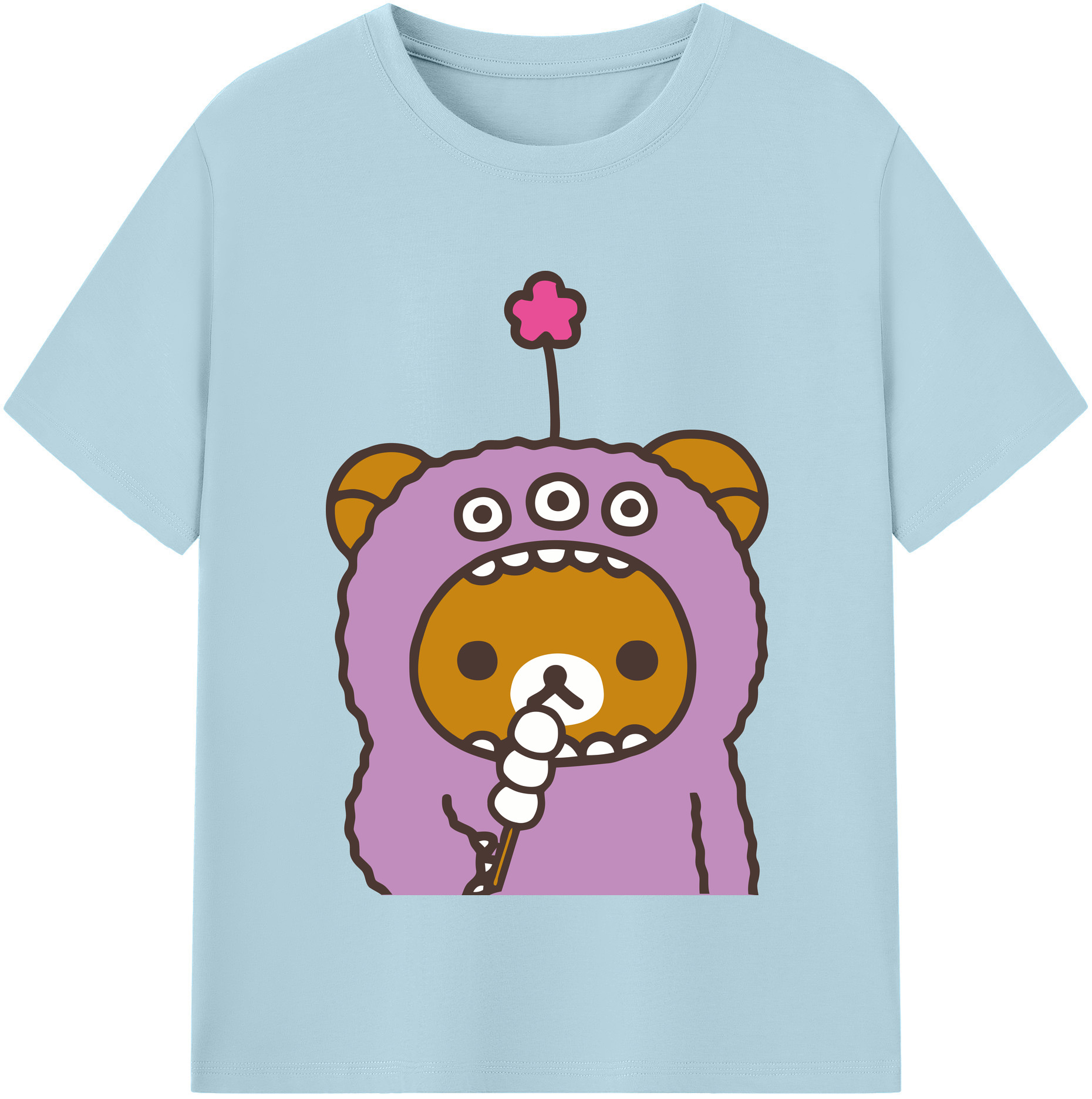 （画像用） リラックマ リラックマ キイロイトリ Rilakkuma Korilakkuma Kiiroitori 綿100％半袖Tシャツ（フロントプリント）